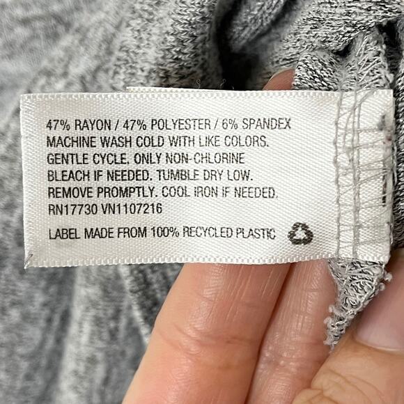 A New Day Women's Tunic Sweater M Heather Gray Cowl Neck Long Sleeve Slit Hem - Picture 12 of 12